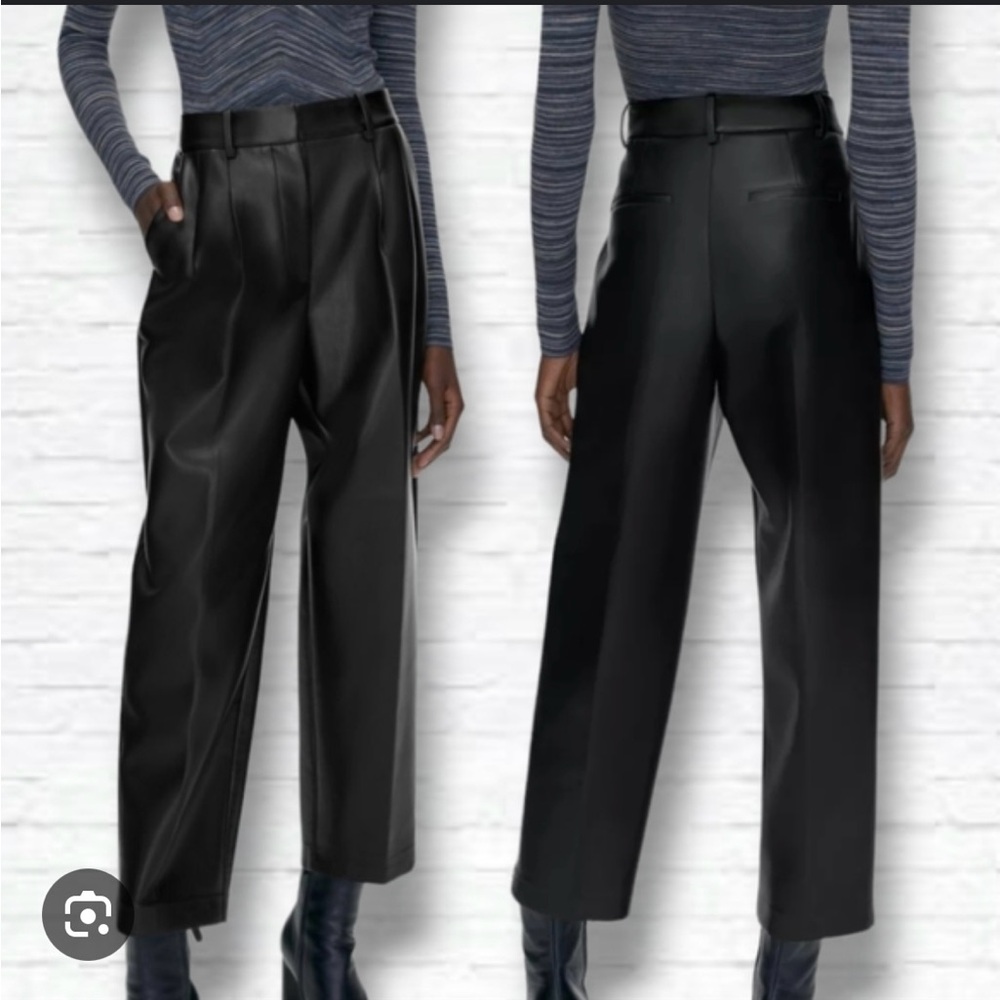 Aritzia Wilfred Carrot Pants - Black Leather